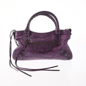 BALENCIAGA The First Purple Leather Handbag